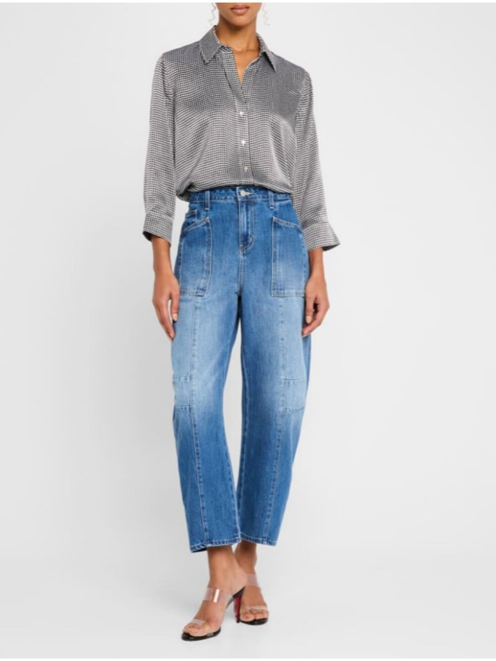 L'Agence Cody High-Rise Rodeo Jeans in Medium Blue